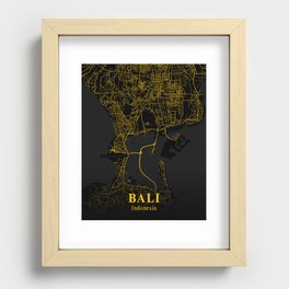 Bali map Recessed Framed Print