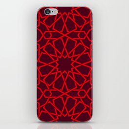Red Color Arab Square Pattern iPhone Skin