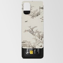 Birds Trees Snow Winter Landscape Vintage Japanese Android Card Case