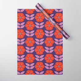 Mod Scandinavian flower pattern Wrapping Paper