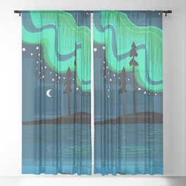 Northern lights abstract Sheer Curtain