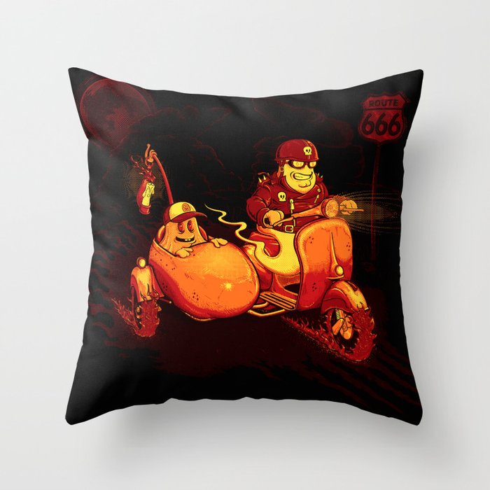 Route To Hell Throw Pillow