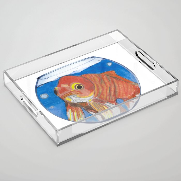Gertrude the Goldfish in a Fishbowl  Acrylic Tray
