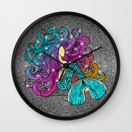 Rainbow Mermaid Wall Clock