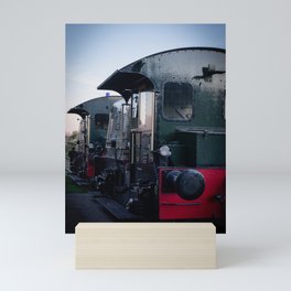 Train at sunset artprint Mini Art Print