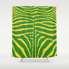 Green and Yellow Zebra 276 Shower Curtain