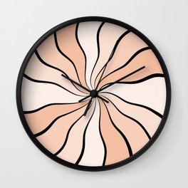 Wavy Rays (Peach) Wall Clock