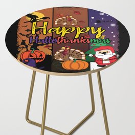 Fall Christmas Scary Halloween Happy Thanksgiving Side Table