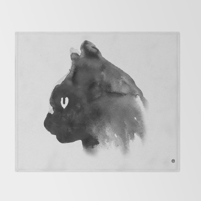 Cat Portrait Ink Painting Throw Blanket By Carolinainberlin Society6