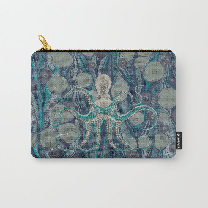 Ocean Vintage Octopus Surf Gold Summer Carry-All Pouch