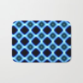 Blue Black Diagonal Fuzz Background Pattern. Bath Mat