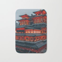 Skyline -  Singapore, Buddha Tooth Relic Temple & Museum Bath Mat | Cityscape, Vintage Photography, Architecture, Usa Cities, Skyline Art, Black And White, Buddha Tooth Relic, Buildings, Graphic Art, Geometric Art 