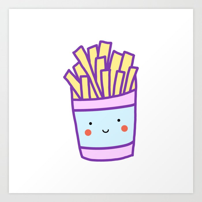 Kawaii French Fries (Pastel) Art Print by Design Minds Boutique | Society6