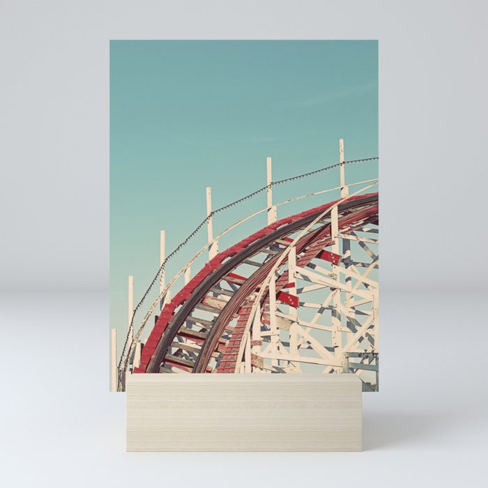 Coast - Vintage Santa Cruz Roller Coaster Mini Art Print