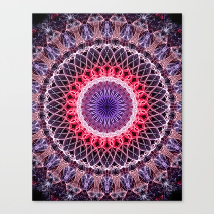 Red and violet mandala Canvas Print