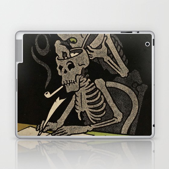 Vintage Skeleton Illustration Anarchist Magazine Laptop & iPad Skin