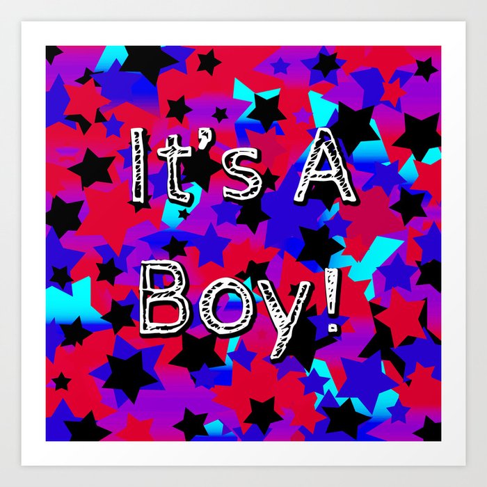 It's A Boy! Party Stars Art Print