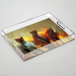 Flaming Horses Acrylic Tray