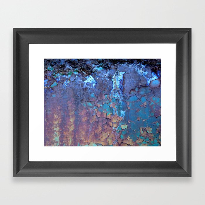 Waterfall. Rustic & crumby paint. Framed Art Print