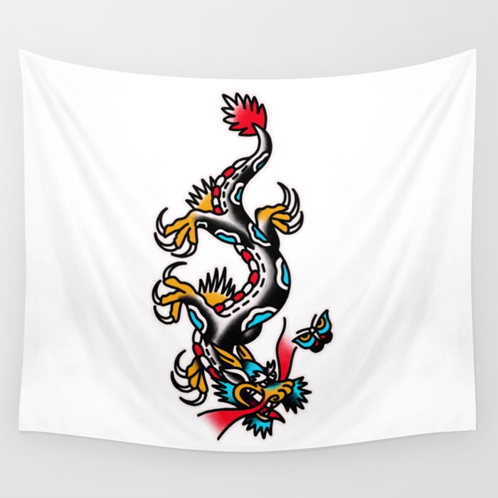 American traditional dragon Wall Tapestry