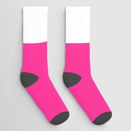 b (White & Dark Pink Letter) Socks