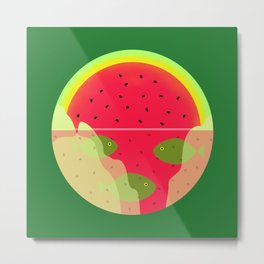 Watermelon Underwater Scene Metal Print | Underwater, Watermelondesign, Abstractwatermelon, Digital, Illustration, Watermelonillustration, Pattern, Watermelon, Watermelonlovers, Fish 