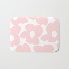 Large Baby Pink Retro Flowers on White Background #decor #society6 #buyart Bath Mat | Photo, Summer, Fresh, Spring, Pink, Watercolor, Homedecor, Graphic, Floral, Retro 