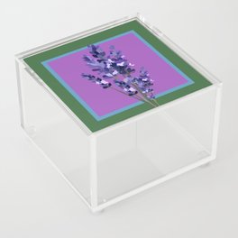 Floral Lavender Bouquet Design Pattern on Purple and Green Acrylic Box