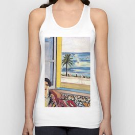 Seated Woman, Back Turned to the Open Window of Ocean & Seaside by Henri Matisse Tank Top