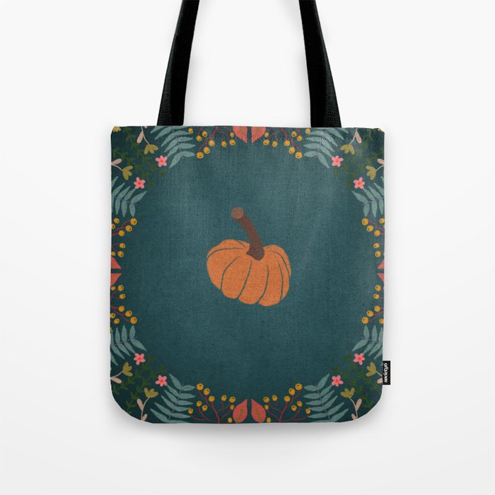 Pumpkin & Flowers Tote Bag