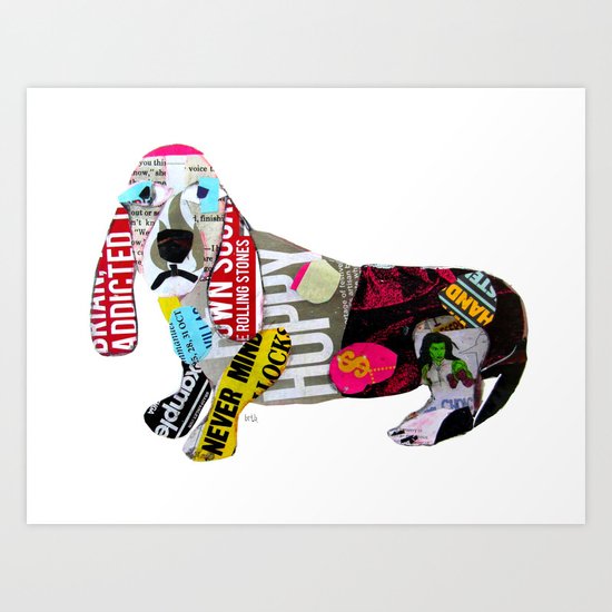 dachshund graffiti Art Print