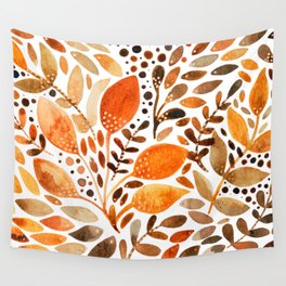 Autumn watercolor leaves Wall Tapestry