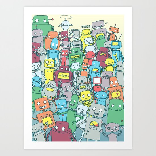 Robot Party Art Print