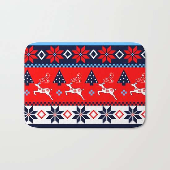 Scandinavian holidays pattern design Bath Mat