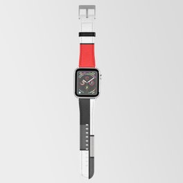 Red Black and Grey squares Apple Watch Band