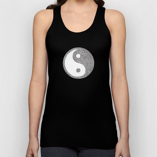 Black and white swirls doodles Unisex Tank Top