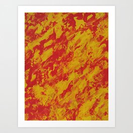 Abstraction Fire Yellow Orange Art Print