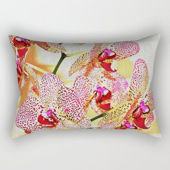 Painted Spotted Orchids Rectangular Pillow