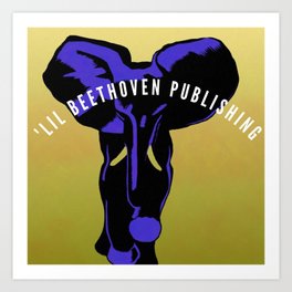 'Lil Beethoven Publishing gold logo avatar vintage book publishing artwork poster for writer's room, office, bar, dining room home decor Art Print