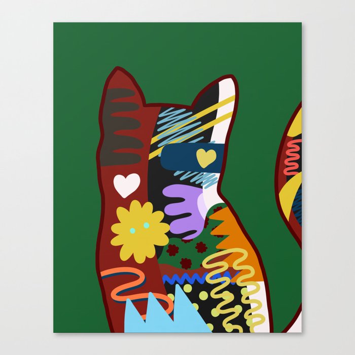 Abstract cat meow 2 Canvas Print