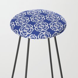 Platinum Jubilee Royal Crown Repeat Pattern White Blue Counter Stool