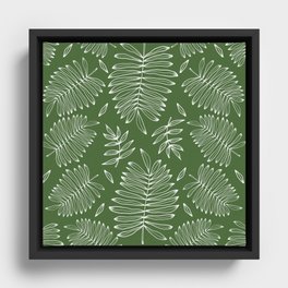 Tropical leaf pattern Framed Canvas