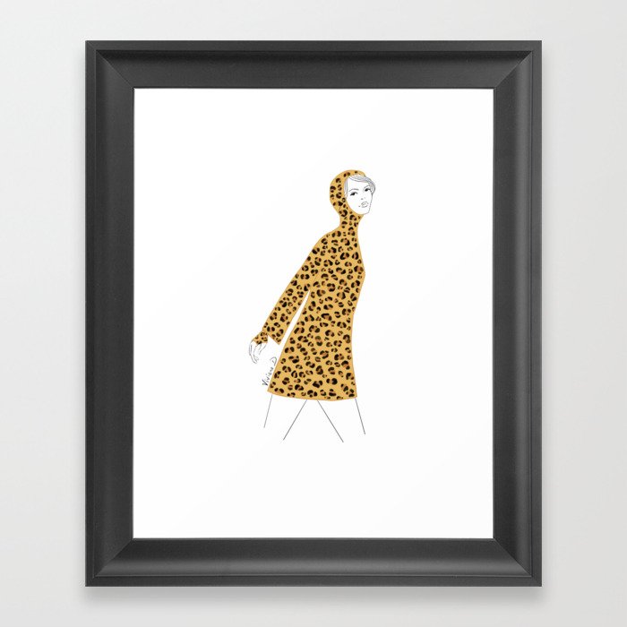 Mademoiselle Loves Leopard Print Framed Art Print