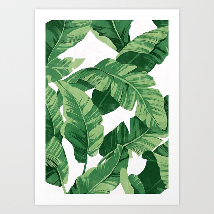 Tropical banana leaves IV Art Print