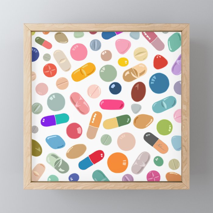 Sunny Pills Framed Mini Art Print