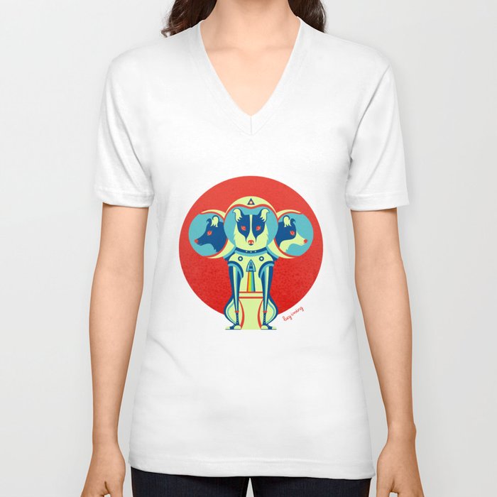 Spacedogs V Neck T Shirt