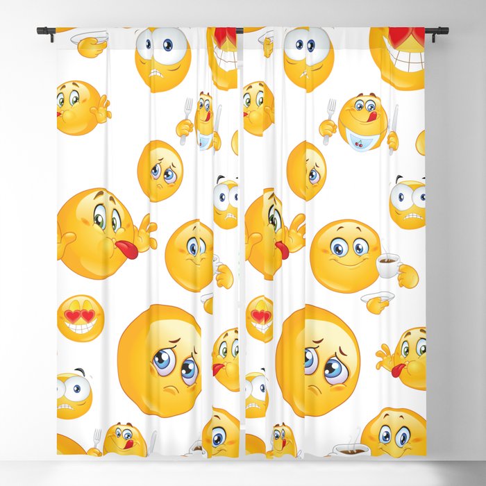 Emoji Pattern Blackout Curtain