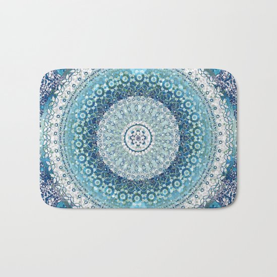 Teal Tapestry Mandala Bath Mat