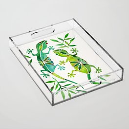 Geckos – Green Palette Acrylic Tray