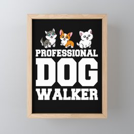 Dog Sitting Walking Dog Walker Pet Sitter Framed Mini Art Print